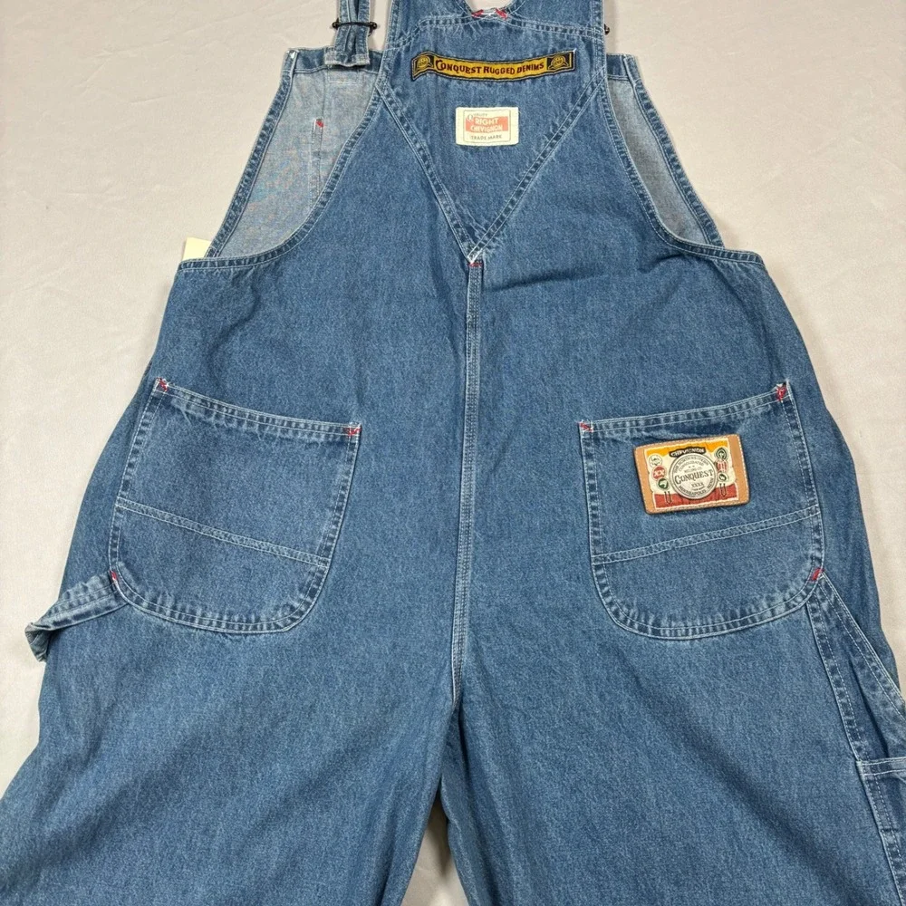 VTG Chevignon Conquest WP Overalls Mens Large Blue Denim Western Workwear 90's